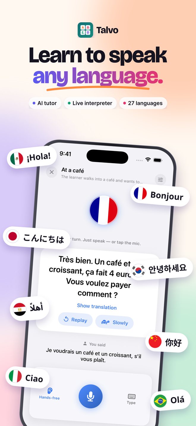 Learn to speak any language: greetings in eight languages around the app