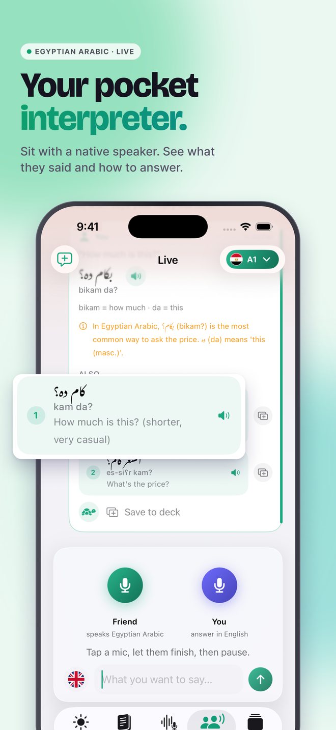 Your pocket interpreter: Egyptian Arabic