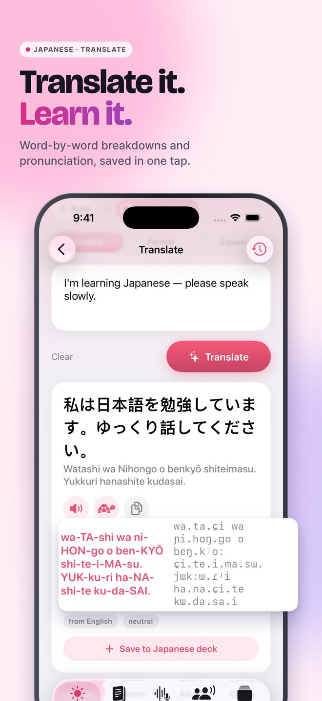 Translate it, learn it: Japanese